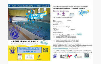 Opération CNBV "J'apprends à nager 2026" à ValséO
